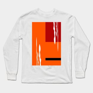 Orange, red and black eighties style abstract Long Sleeve T-Shirt